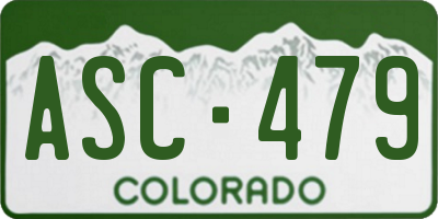 CO license plate ASC479