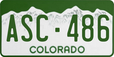 CO license plate ASC486