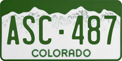 CO license plate ASC487