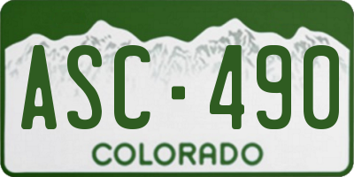 CO license plate ASC490