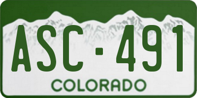 CO license plate ASC491