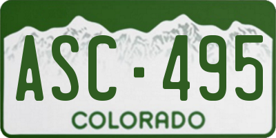 CO license plate ASC495