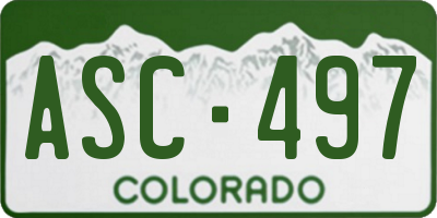 CO license plate ASC497