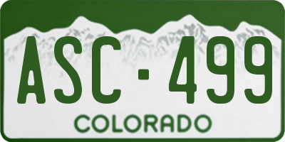 CO license plate ASC499