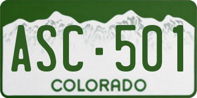 CO license plate ASC501