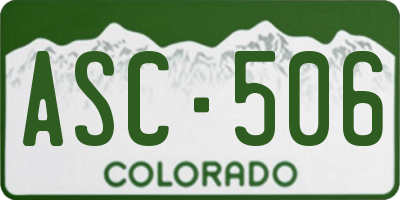 CO license plate ASC506