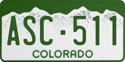 CO license plate ASC511