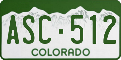 CO license plate ASC512