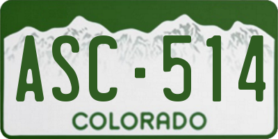 CO license plate ASC514