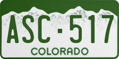 CO license plate ASC517