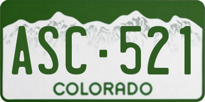 CO license plate ASC521