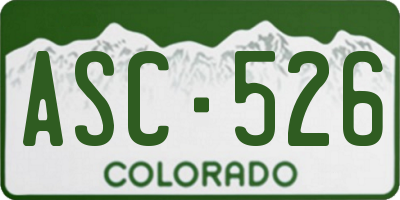 CO license plate ASC526