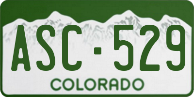 CO license plate ASC529