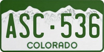 CO license plate ASC536