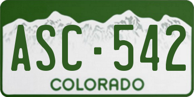 CO license plate ASC542