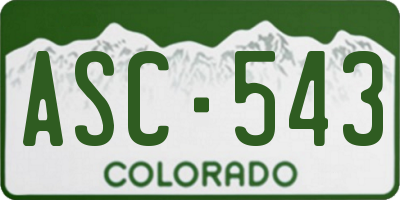 CO license plate ASC543