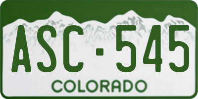 CO license plate ASC545
