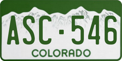 CO license plate ASC546