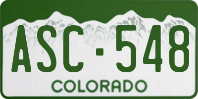 CO license plate ASC548