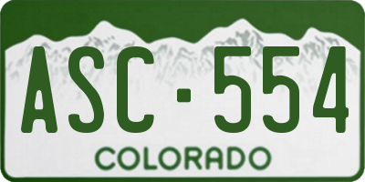 CO license plate ASC554