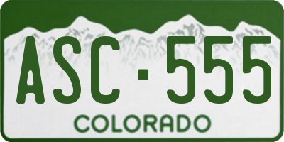 CO license plate ASC555