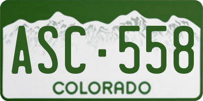 CO license plate ASC558