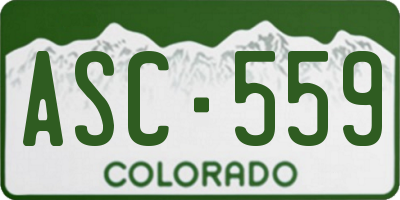 CO license plate ASC559