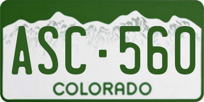 CO license plate ASC560