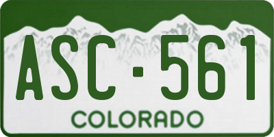 CO license plate ASC561