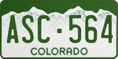 CO license plate ASC564
