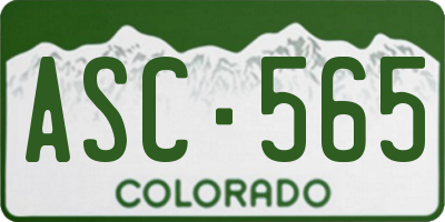 CO license plate ASC565