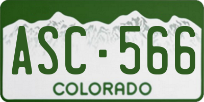 CO license plate ASC566