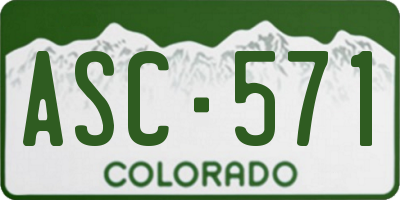 CO license plate ASC571