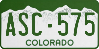 CO license plate ASC575