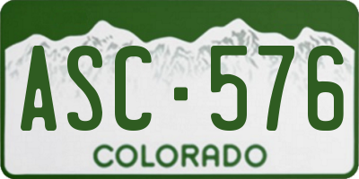 CO license plate ASC576