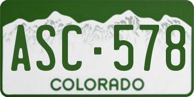 CO license plate ASC578