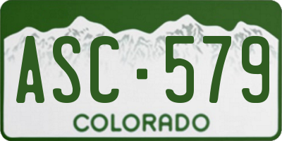 CO license plate ASC579