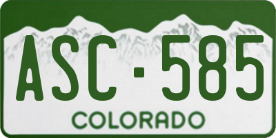 CO license plate ASC585