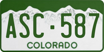 CO license plate ASC587