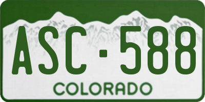 CO license plate ASC588