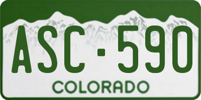 CO license plate ASC590