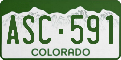 CO license plate ASC591