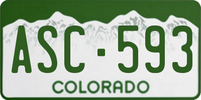 CO license plate ASC593