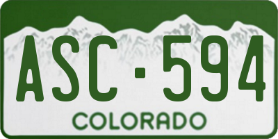 CO license plate ASC594