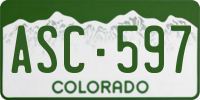 CO license plate ASC597