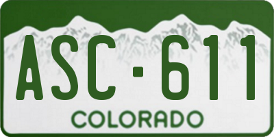 CO license plate ASC611