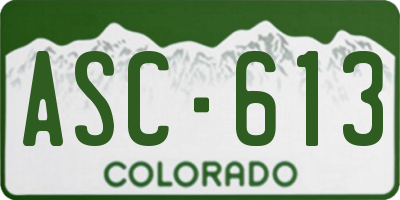 CO license plate ASC613