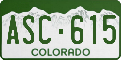 CO license plate ASC615