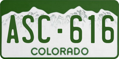 CO license plate ASC616