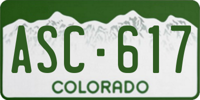 CO license plate ASC617